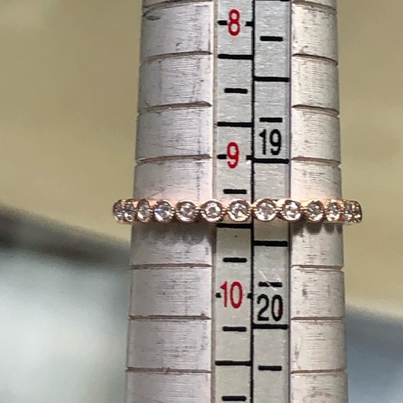 14k Rose Gold Diamond Wedding Stacking Band Ring - Picture 7 of 7